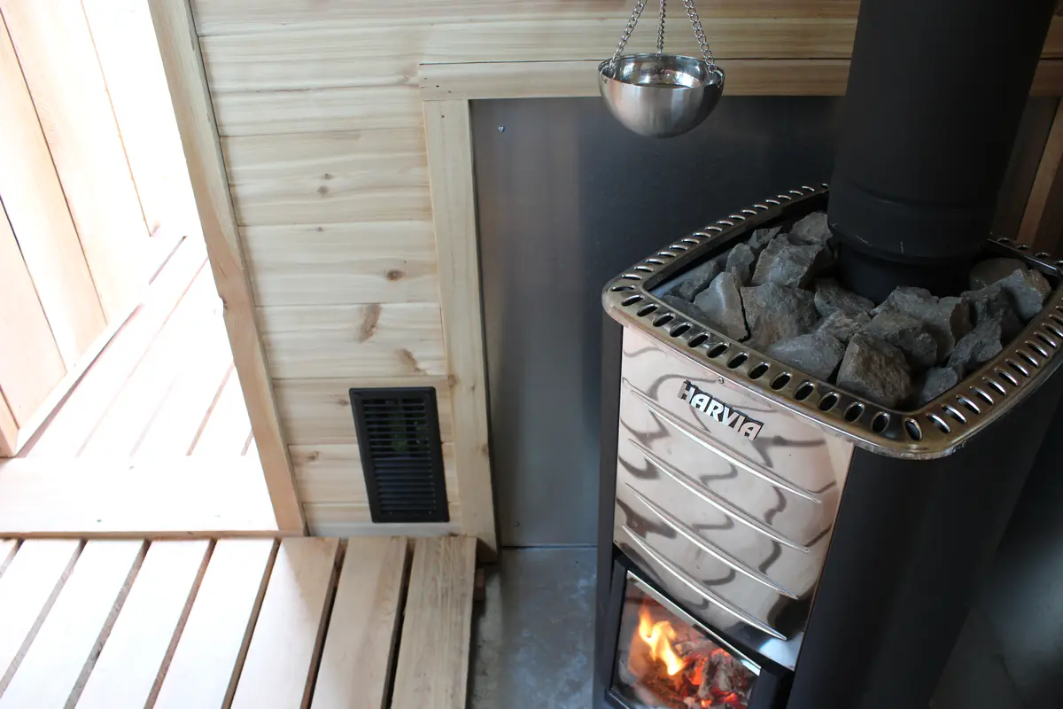 Mobile sauna unit ready for delivery